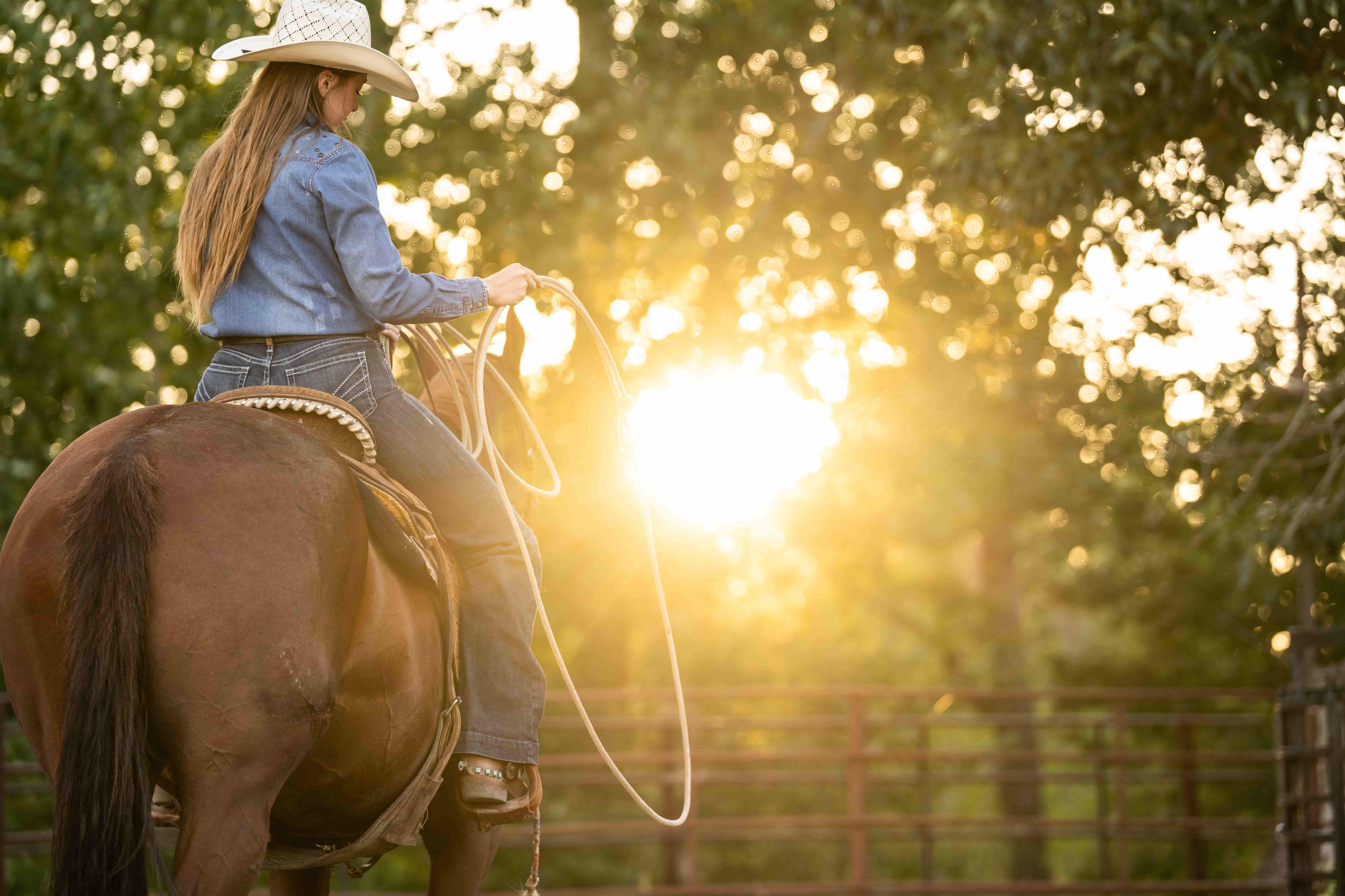 Cowgirl Riding Horse