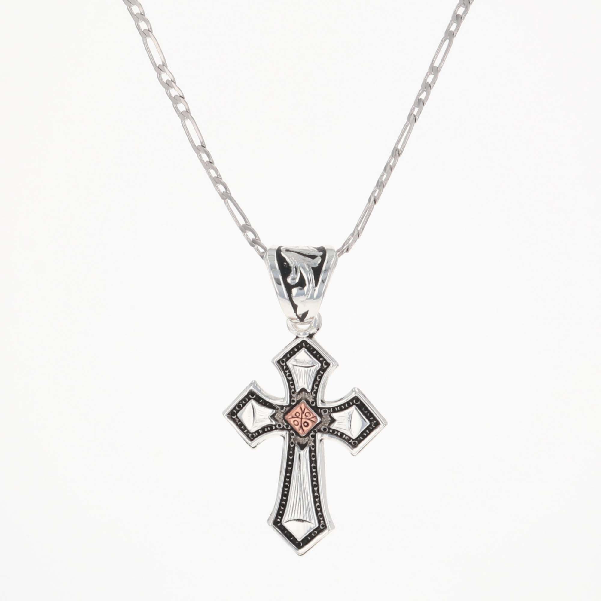 Antique Copper Diamond Cross