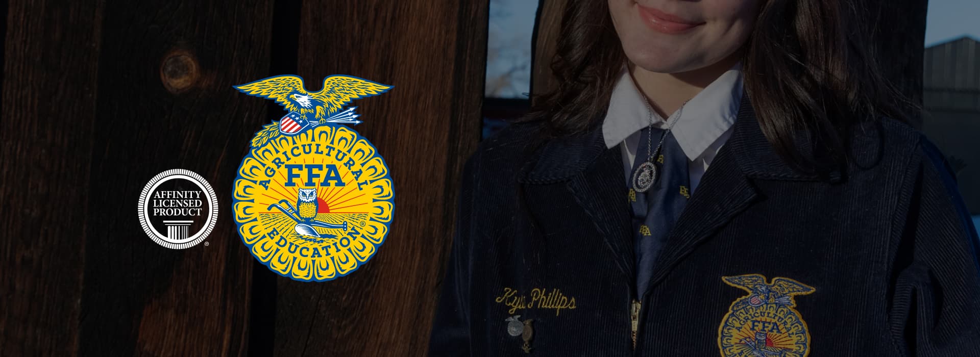 Women wearing FFA necklace. 