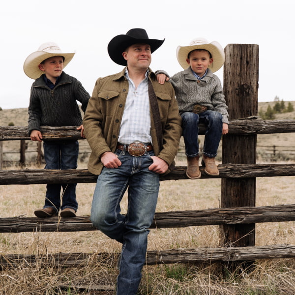 Dad with sons Montana Silversmiths Fathers Day