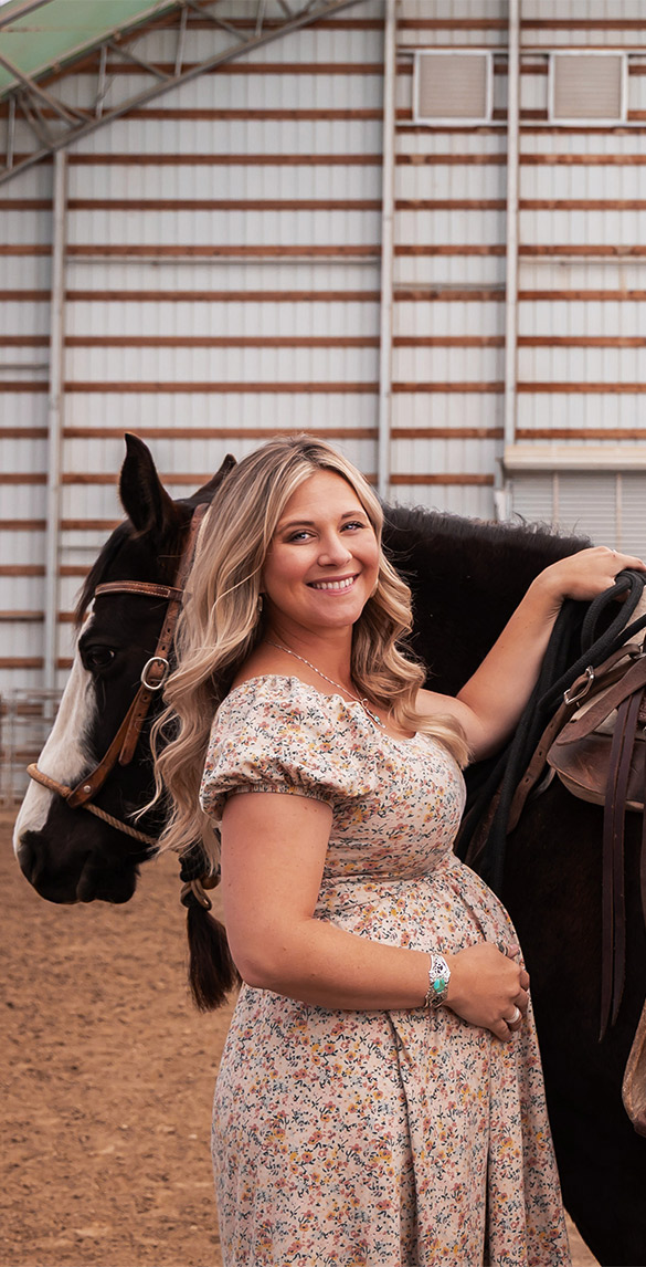 Mom and Daughter on Horse