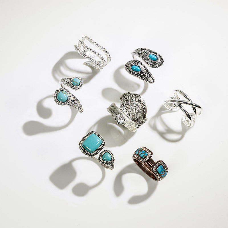 Womens Silver and Turquoise Rings